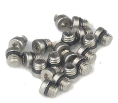 Surub aerisire rezervor frana cu O-ring din inox, argintiu