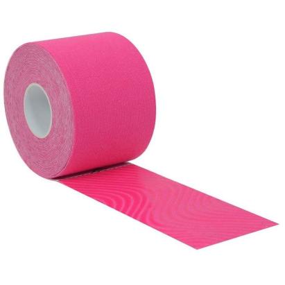 Bandă Kinesio elastică 5 cm x 5 m, roz, pentru susținere musculară