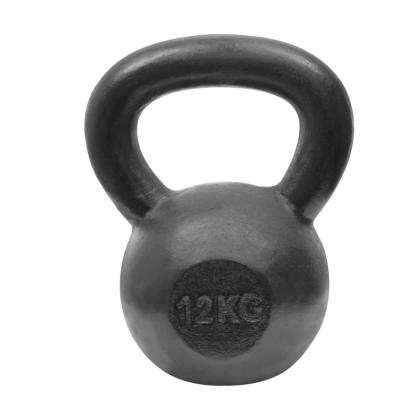 Kettlebell din otel 12 kg, negru, pentru antrenamente de forta si fitness