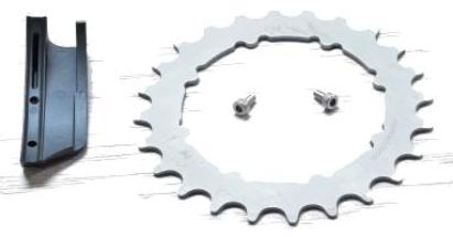 Foaie cu ghidaj lant HammerSchmidt 24T argintiu pentru transmisie MTB