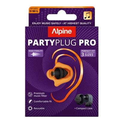 Dopuri de urechi cu filtru muzical Alpine PartyPlug PRO 2025, S/M/L, SNR 21 dB