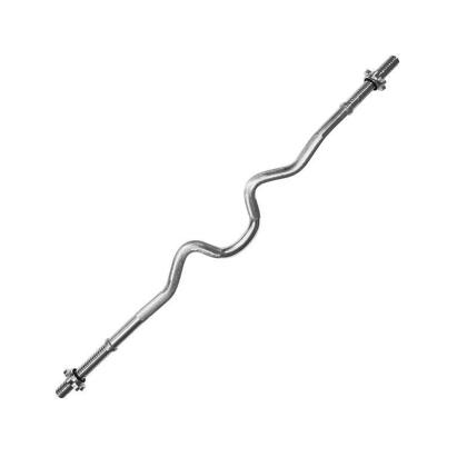 Bara EZ pentru greutati DHS Fitness, 120 cm, otel argintiu, 350 kg