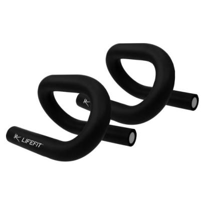 Mânere pentru flotări negre din oțel, set 2 bucăți, suport 120 kg