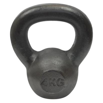 Kettlebell din otel 4 kg, negru, pentru fitness si antrenamente functionale