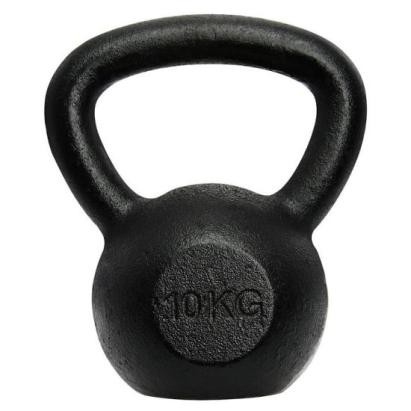 Kettlebell din otel 10 kg, negru, pentru antrenamente de forta si fitness