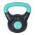 Kettlebell din vinil 6 kg, negru-turcoaz, pentru antrenamente de forta