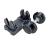 Gantera reglabila DHS 5012, 12 kg, din otel, negru, cu suport inclus