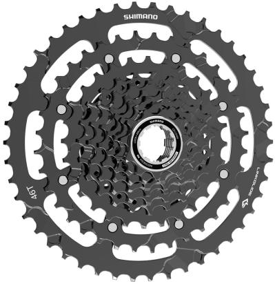 Pinion Shimano Cues CS-LG400-9, 9 viteze, 11-46T, Linkglide, negru