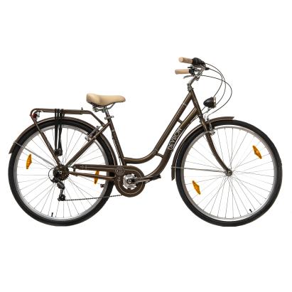 Bicicletă de oraș Devron Grazia 6S Retro 28 inch, mărime L, maro