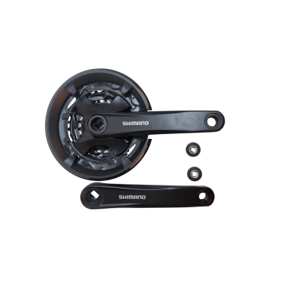 Angrenaj Shimano Altus 3x9 viteze, 170 mm, cu aparatoare lant, negru