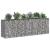 Pat ridicat din gabion 2 pcs Argintiu 250 x 50 x 80 cm GartenMobel Dekor