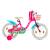 Bicicletă pentru copii DHS Summer 16 inch roz, 4-6 ani, cu roți ajutătoare