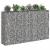 Pat ridicat din gabion 3 pcs Argintiu 250 x 50 x 150 cm GartenMobel Dekor