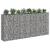 Pat ridicat din gabion 4 pcs Argintiu 330 x 50 x 150 cm GartenMobel Dekor