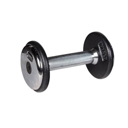 Gantera fixa 2,5 kg inSPORTline din fonta cu maner cromat antiderapant