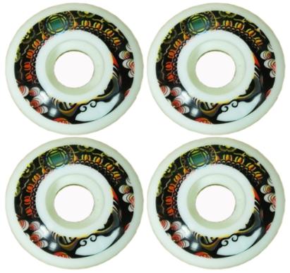 Roti skateboard Sportmann 52 mm din silicon, set 4 bucati, alb