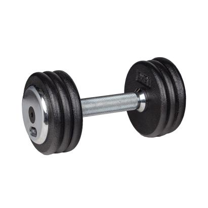 Gantera fixa 10 kg inSPORTline din fonta, cu maner cromat antiderapant