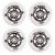 Roti pentru role WORKER 80 mm cu rulmenti ABEC-7 Chrome, set 4 buc