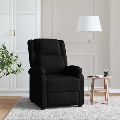 Fotoliu rabatabil, negru, material textil GartenMobel Dekor