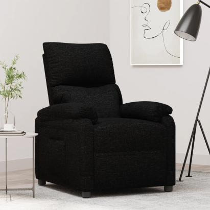 Fotoliu rabatabil, negru, material textil GartenMobel Dekor
