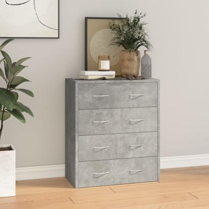 Servantă cu 4 sertare, gri beton, 60x30,5x71 cm GartenMobel Dekor