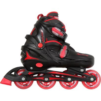 Role reglabile pentru baieti Spartan Fun Soft, negre/rosii