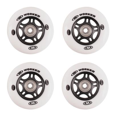 Set 4 roti pentru role WORKER 70 mm cu rulmenti ABEC 5 si duritate 82A