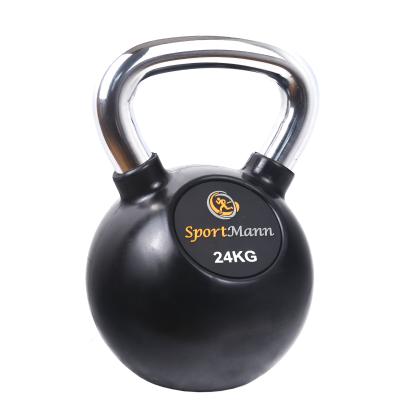 Kettlebell cauciucat 24 kg Sportmann, cu mâner cromat ergonomic