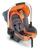 Carucior 3 in 1 Plebani P4 Trio rosu cu landou, scaun auto si geanta