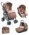 Carucior 3 in 1 Plebani D1 Trio cu landou si scaun auto, maro