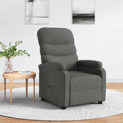 Fotoliu rabatabil, gri închis, material textil GartenMobel Dekor