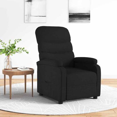 Fotoliu rabatabil, negru, material textil GartenMobel Dekor