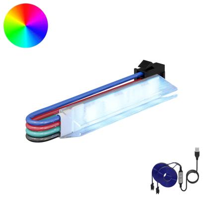 Bandă LED 2 pcs Negru și Multicolor 1745 mm Cupru și Plastic GartenMobel Dekor