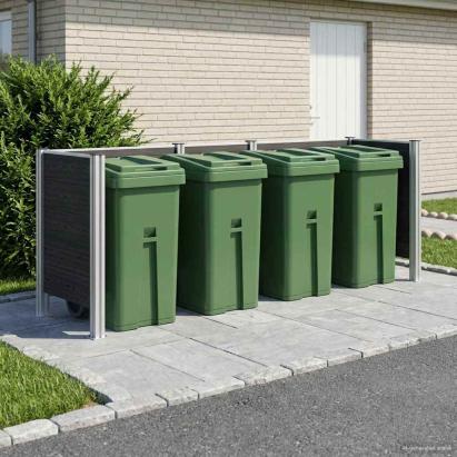 Împrejmuire pentru Coș de Gunoi Gri 315 x 85 x 115 cm GartenMobel Dekor