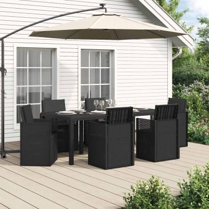Set de masă pentru grădină cu pernă 7 pcs Antracit PP GartenMobel Dekor