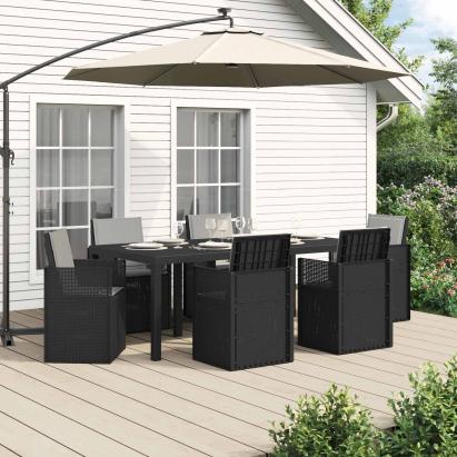 Set de masă pentru grădină 7 pcs Antracit, Gri deschis PP GartenMobel Dekor