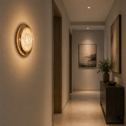Aplica LED decorativa CELESTIA Ø20, 3 temperaturi, finisaj auriu