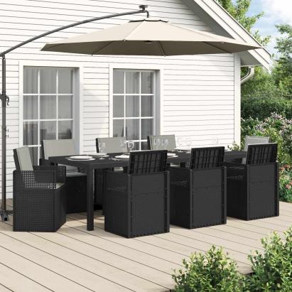 Set de masă pentru grădină 9 pcs Antracit, Gri deschis PP GartenMobel Dekor