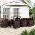 Set de masă pentru grădină cu pernă 9 pcs Maro și taupe PP GartenMobel Dekor
