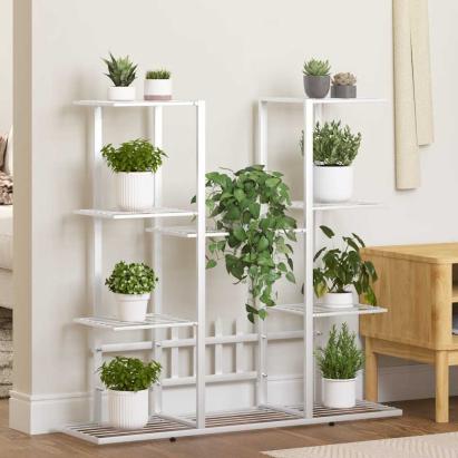 Suport pentru flori, 94,5x25x89 cm, alb, fier GartenMobel Dekor