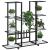 Suport pentru flori cu roți, 94,5x24,5x91,5 cm, negru, fier GartenMobel Dekor