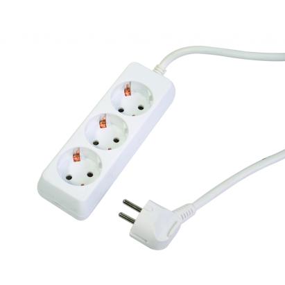 Prelungitor electric cu 3 prize, cablu 1,5 m, 1,5 mm, fără întrerupător