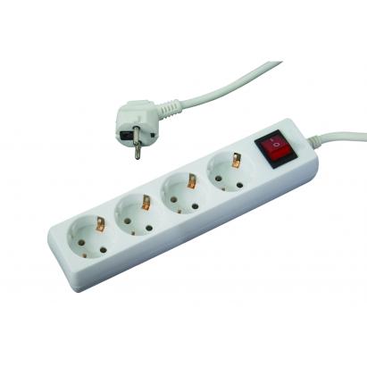 Prelungitor electric cu 4 prize, cablu 5 m, 1.5 mm si intrerupator