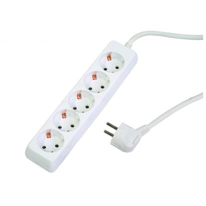 Prelungitor electric cu 5 prize, cablu 3 m, 1.5 mm, fără întrerupător