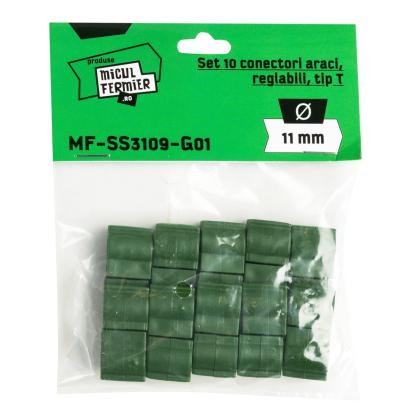 Set 10 conectori pentru araci tip T reglabili Ø11 mm Micul Fermier