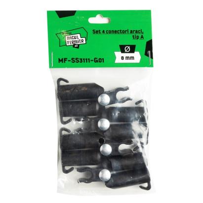 Set 4 conectori pentru araci tip A Ø8 mm Micul Fermier