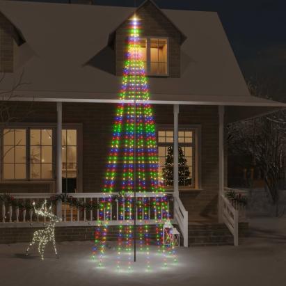 Brad de Crăciun pe catarg, 732 LED-uri, multicolor, 500 cm GartenMobel Dekor