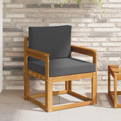 Canapea de exterior Lemn de acacia solid și poliester natural GartenMobel Dekor