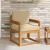 Canapea de exterior Lemn de acacia solid și poliester natural GartenMobel Dekor