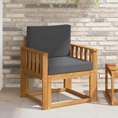 Canapea de exterior Lemn de acacia solid și poliester natural GartenMobel Dekor
